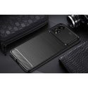 Elastyczne Etui Carbon Case Czarny + Szkło Hartowane do Xiaomi Poco X4 Pro 5G